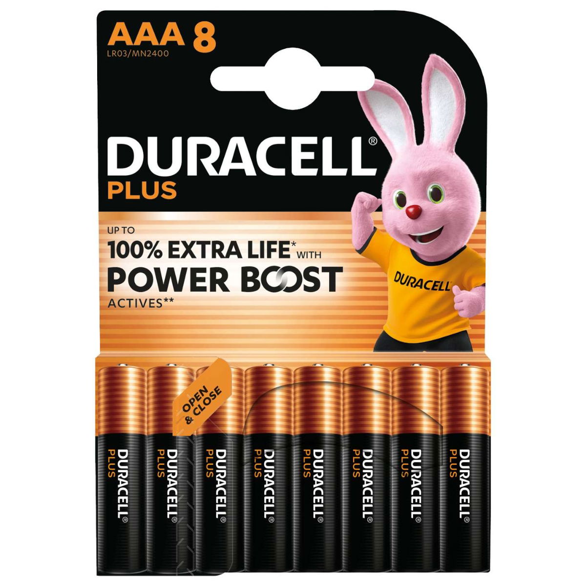 Duracell AAA Plus Power With Power Boost Actives - Pack of 8