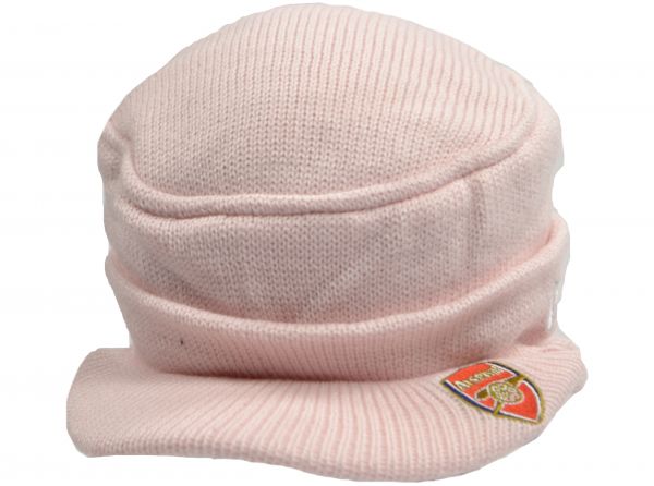 Arsenal FC Kids Pink Rib Knitted Beanie Hat