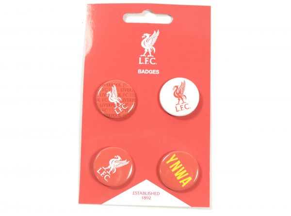 Liverpool FC YNWA Button Badge Set 4 Pack