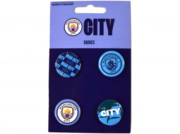Manchester City FC Button Badge Set 4 Pack