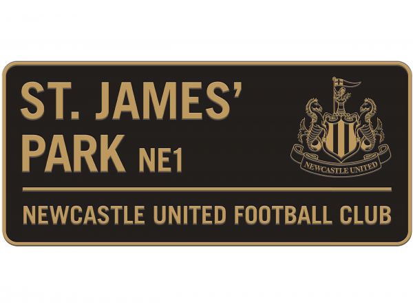 Newcastle United BLK/Gold Metal Street Sign