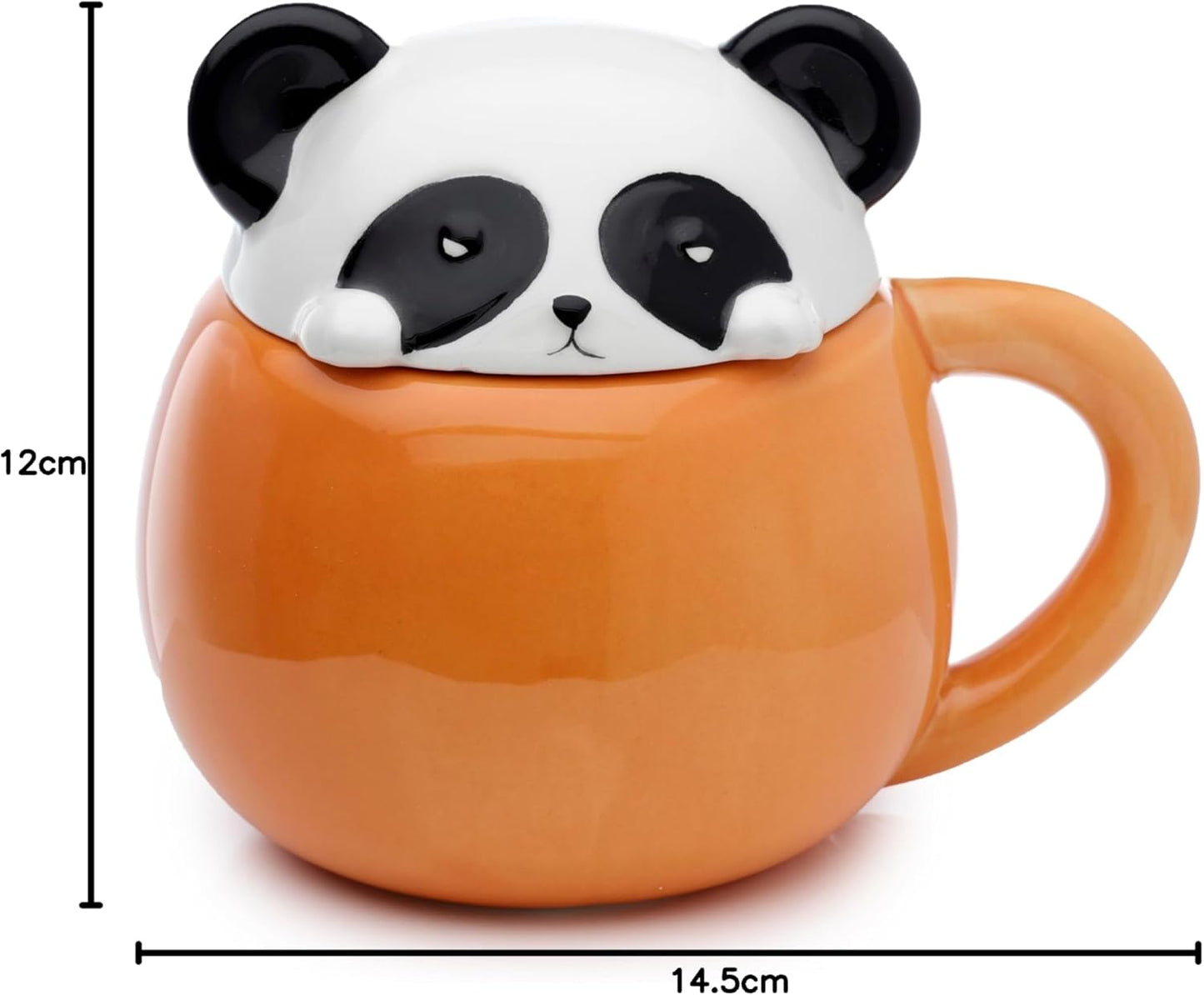 Panda Peeping Lid Ceramic Animal Mug