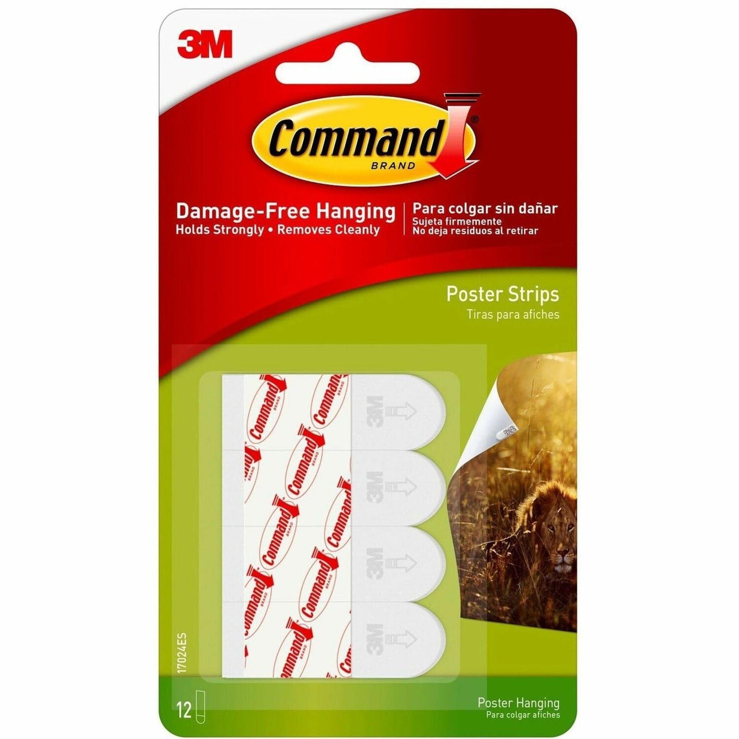 3M Command Poster Strips White 12PK