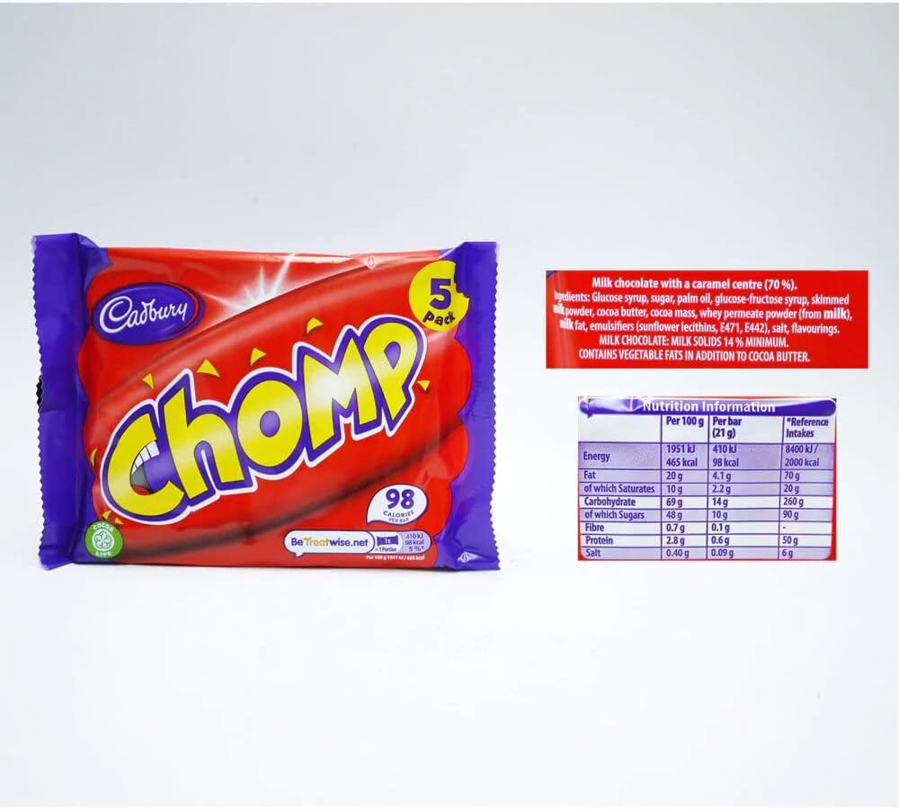 Cadbury Chomp Bar, 21 g (Pack of 5)