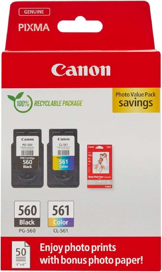 Canon Ink & Paper Multipack - PG-560/CL-561 Genuine