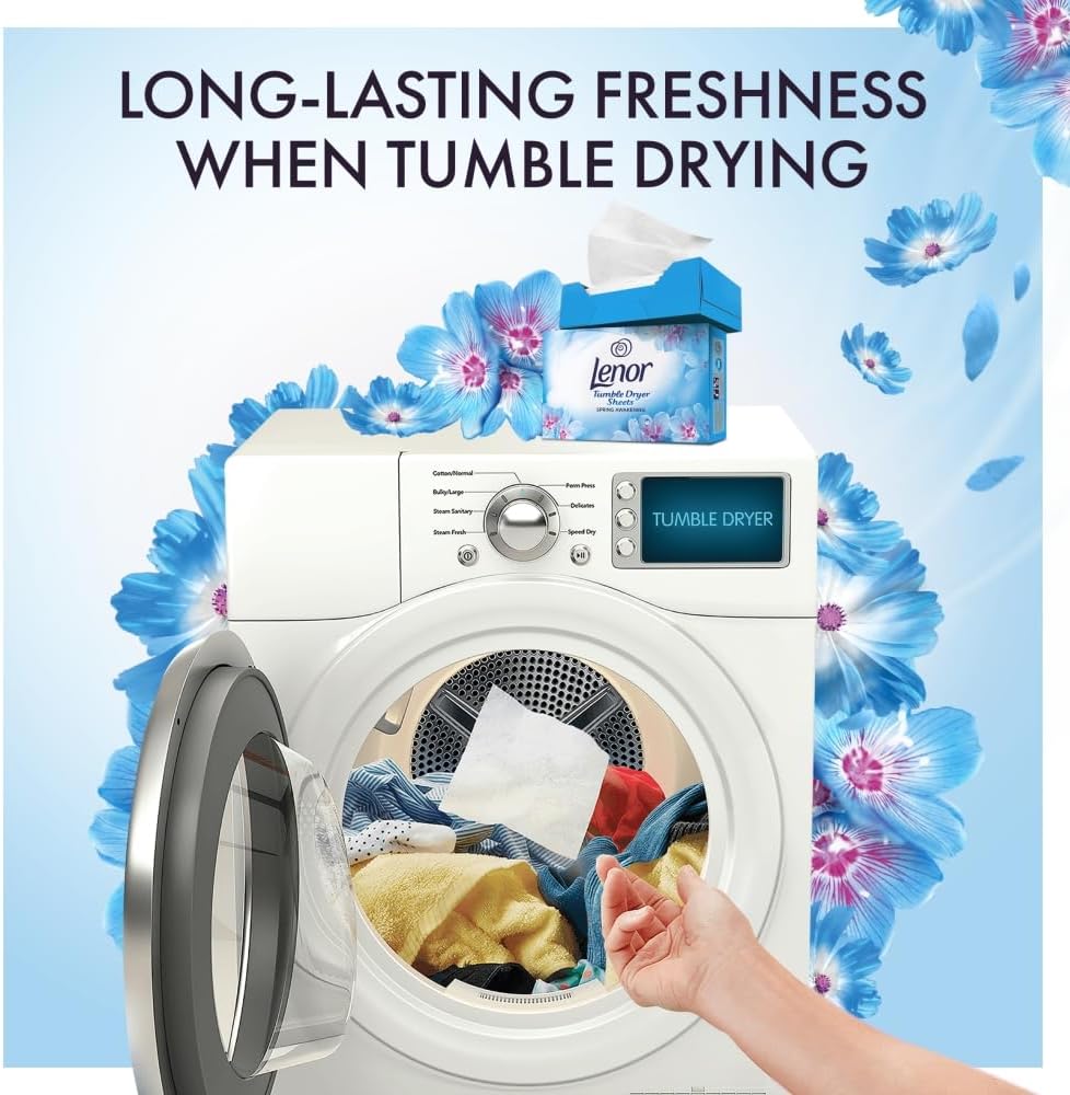 Lenor Fabric Tumble Dryer Sheets Spring Awakening - Pack of 34