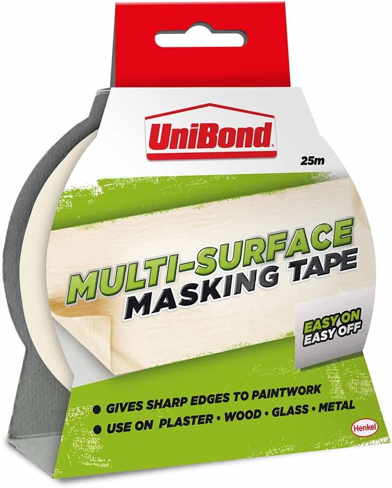 UniBond Easy on Easy Off Masking Tape - 25 mm x 25 m, Cream