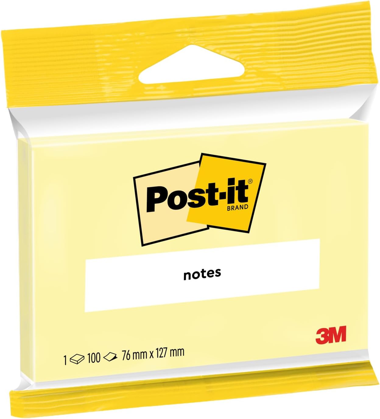 Post-it Notes Canary Yellow 127 mm x 76 mm 100 Sheets