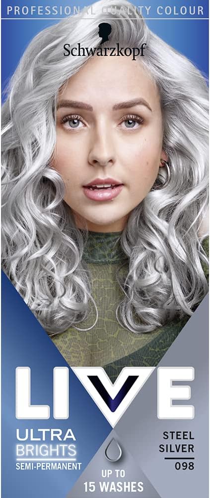 Schwarzkopf LIVE Vibrant Semi-permanent Silver Hair Dye 098