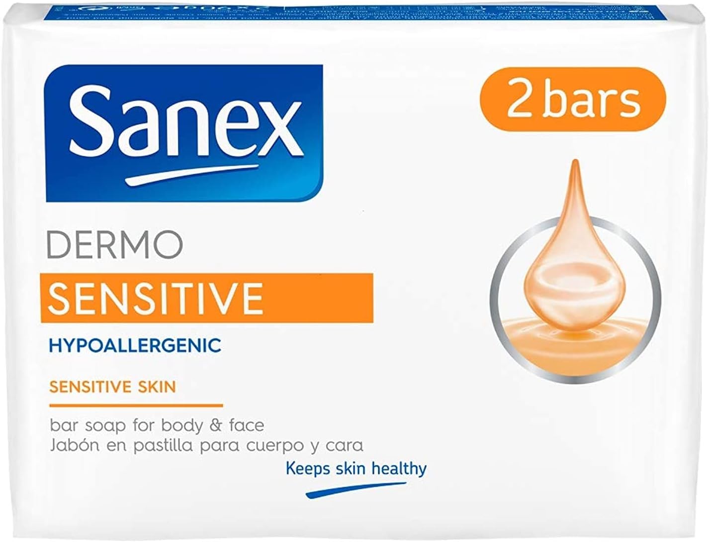 Sanex Dermo Sensitive Soap Bars, 2 x 90 g
