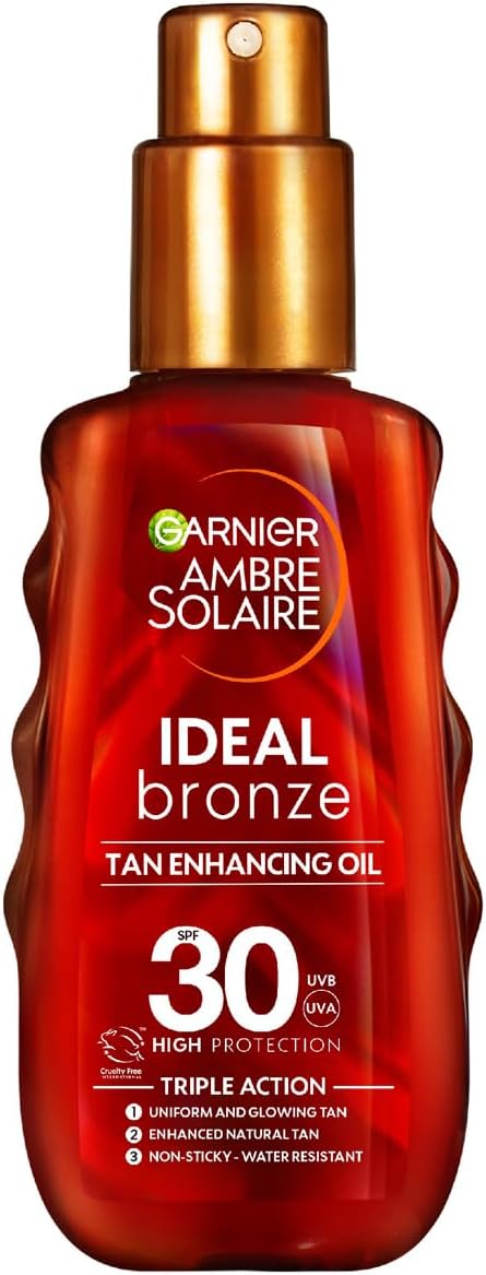 Garnier Ambre Solaire SPF 30 Ideal Bronze Protective Oil Sun Cream Spray 150ml