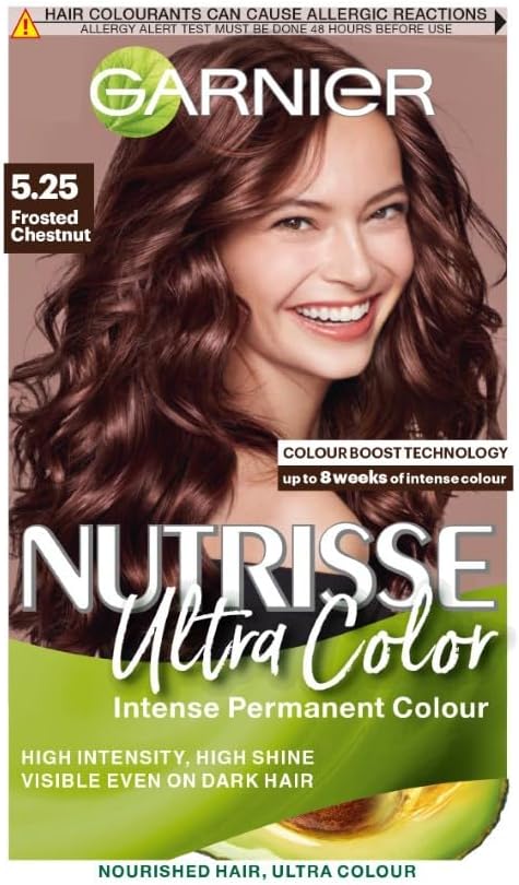 Garnier Nutrisse Ultra Color, Permanent Hair Dye 5.25 Frosted Chestnut, Brown