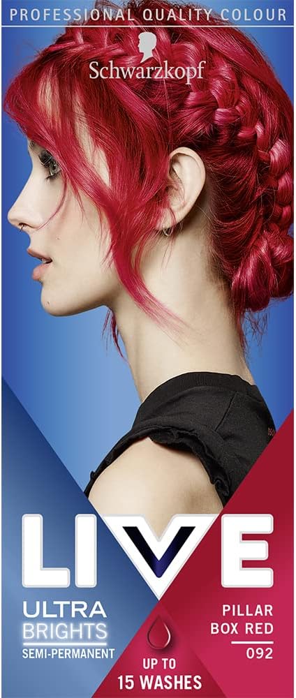 Schwarzkopf LIVE Ultra Vibrant Semi-permanent Red Hair Dye - Pillar Box Red 092