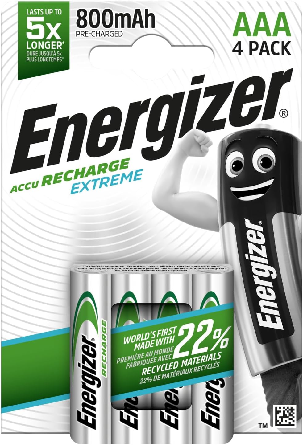 Energizer Recharge Extreme Rechargeable AAA Batteries (4 Pack)