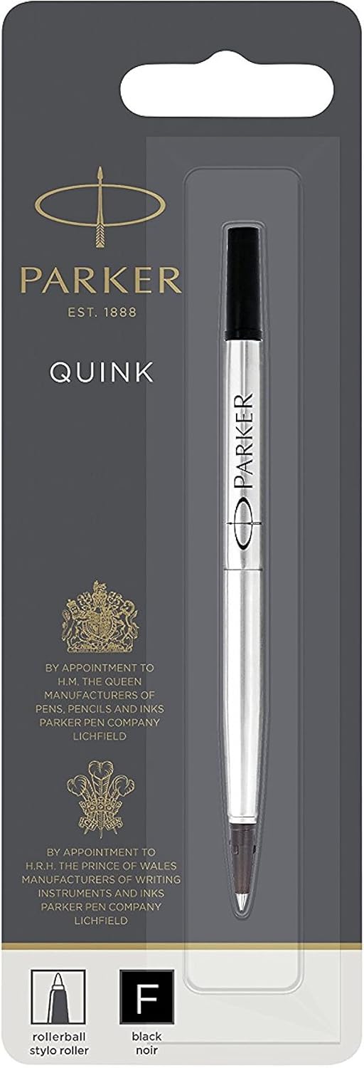 Parker Rollerball Pen Refill Medium Point Black QUINK Ink