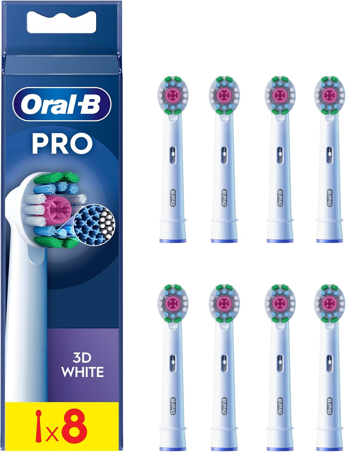 Oral-B Pro 3D White Electric Toothbrush Heads 8PK