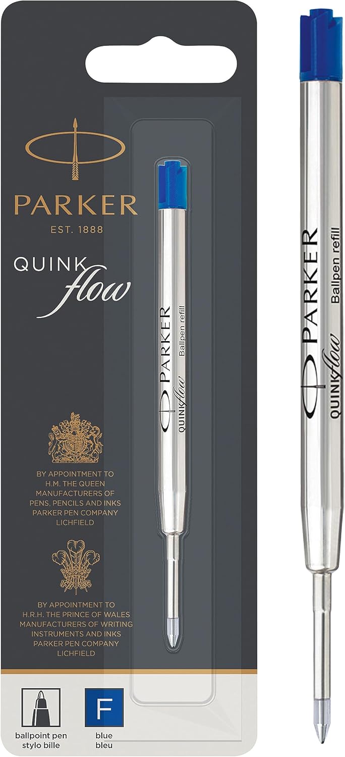 Parker Ballpoint Pen Ink Refill Fine Tip Blue QUINKflow Ink