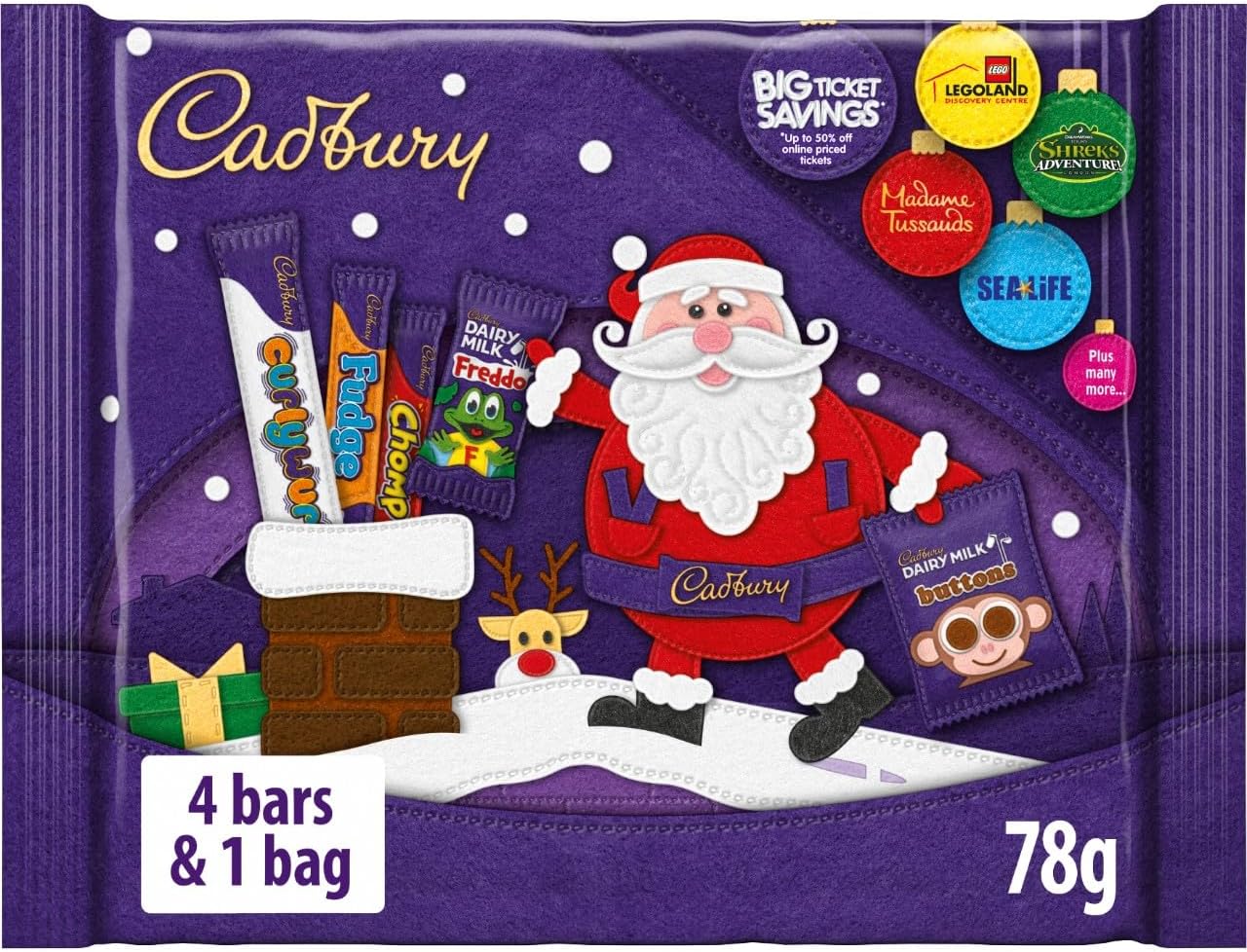 Cadbury Christmas Chocolate Selection Pack, Mix of Favourites, Christmas Chocolate, 78g