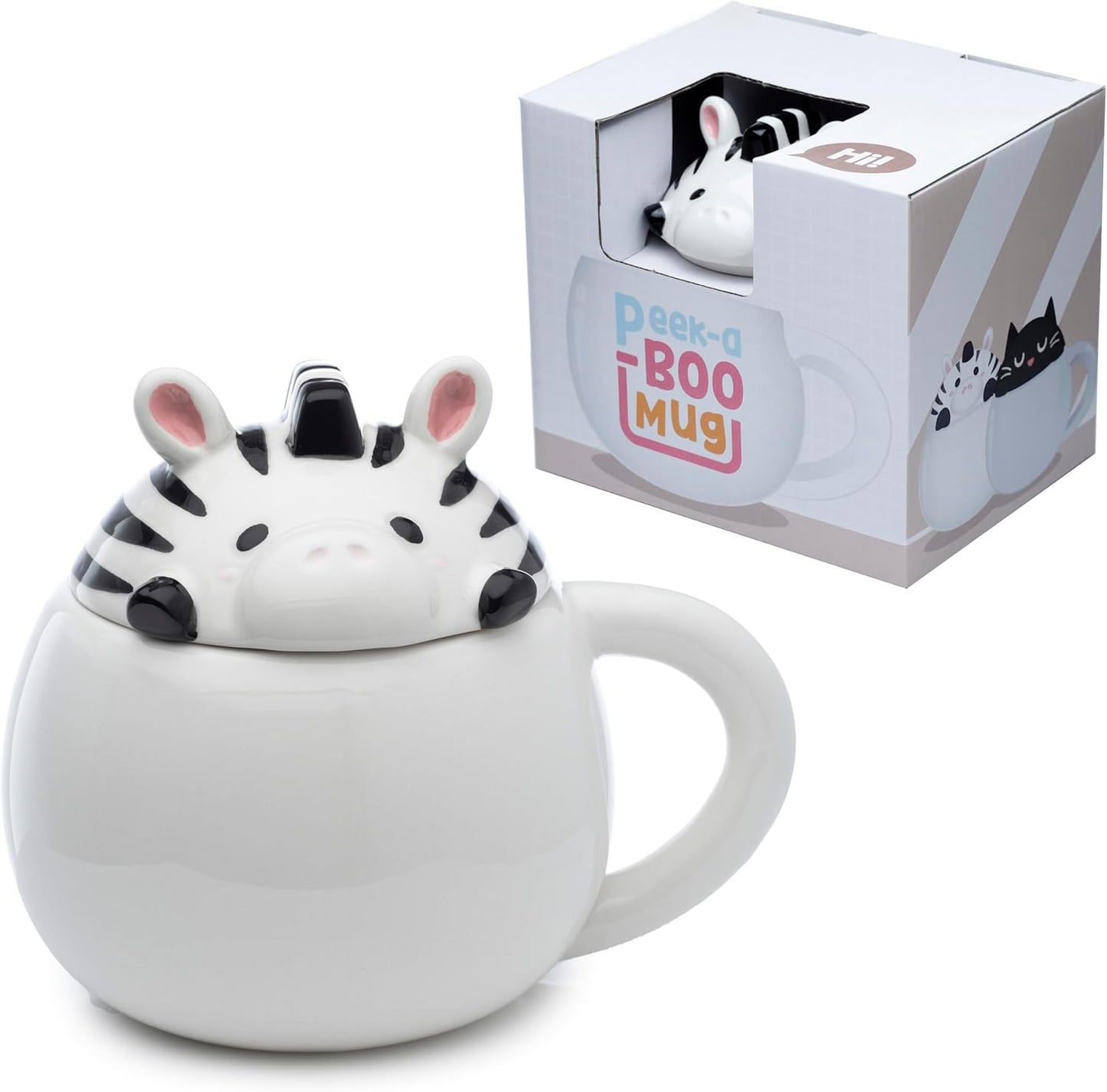 Adoramals Zebra Peeping Lid Ceramic Animal Mug