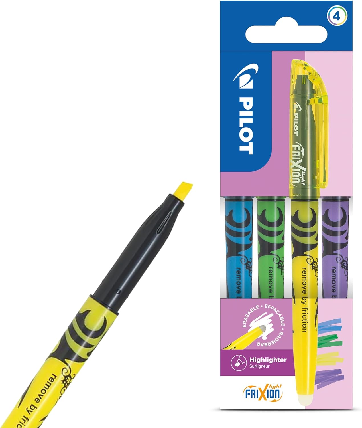 Pilot FriXion Light Erasable Highlighter Pens Set of 4