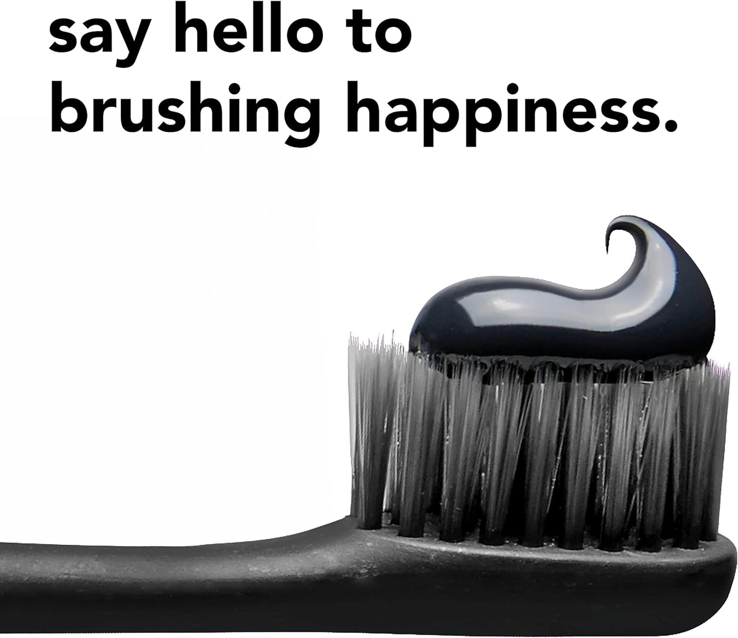 Hello Soft Manual Toothbrush, Charcoal Infused bristles, BPA-Free, Plant-Based Handle - Black