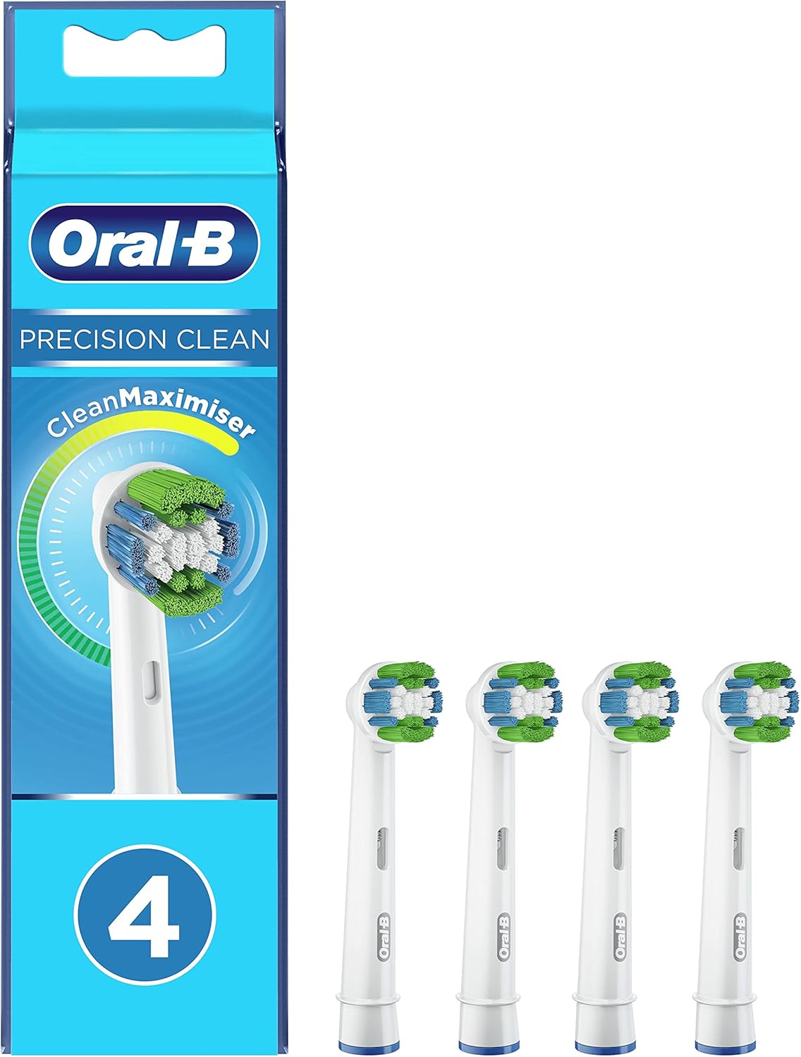 Oral-B Precision Clean Toothbrush Head with CleanMaximiser Technology, Pack of 4 Counts, 22 g