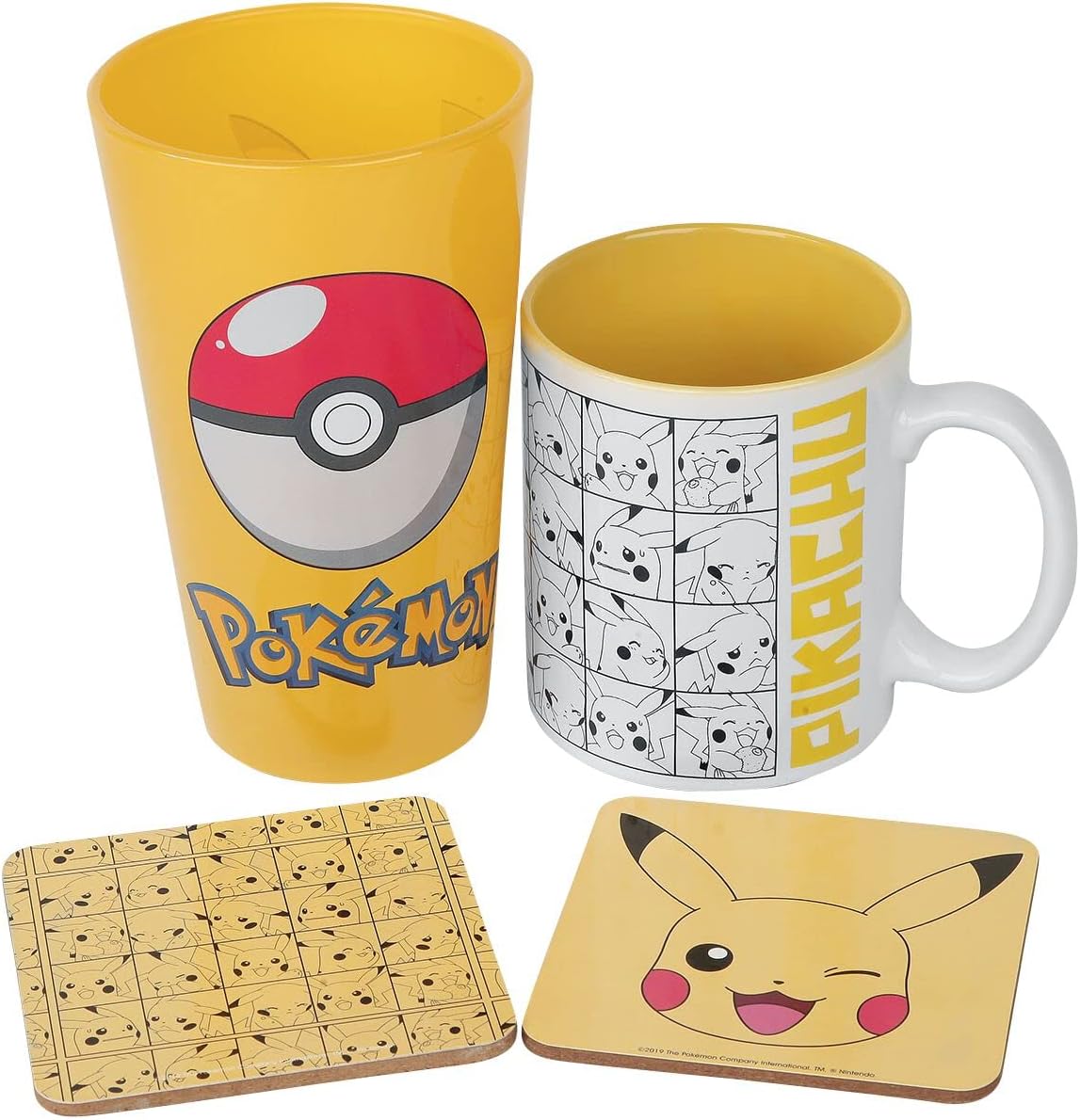 Pokémon Pikachu Mug/Glass/Coaster Gift Set