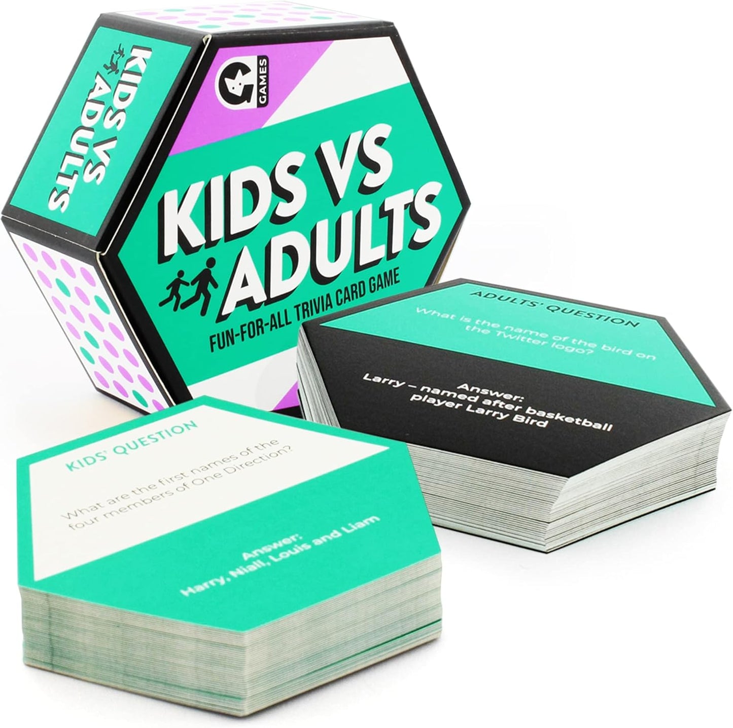 Ginger Fox Kids vs Adults Fun-for-All Trivia Card Game