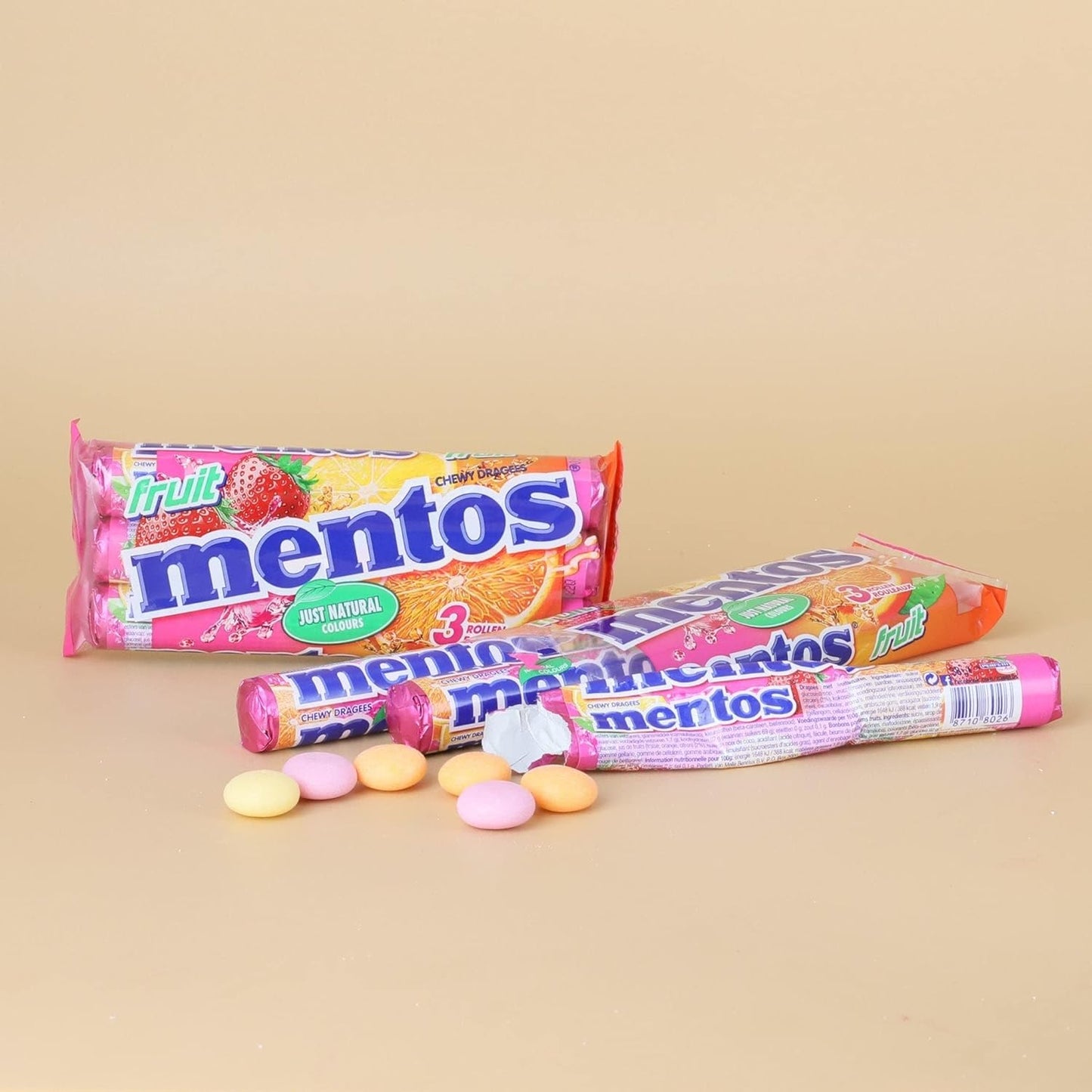 Mentos Fruit Chewy Dragees 3 x 38g