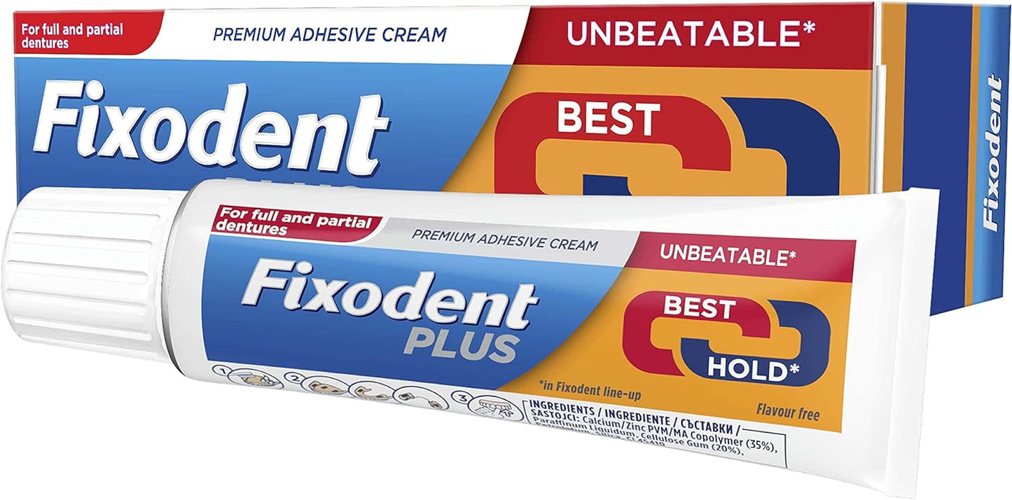 Fixodent Plus Denture Adhesive Cream 40g