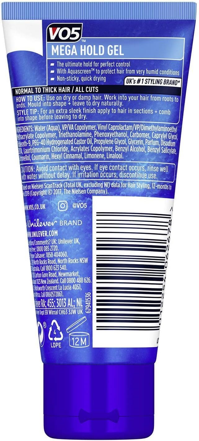 VO5 Mega Hold Styling Gel 50ml