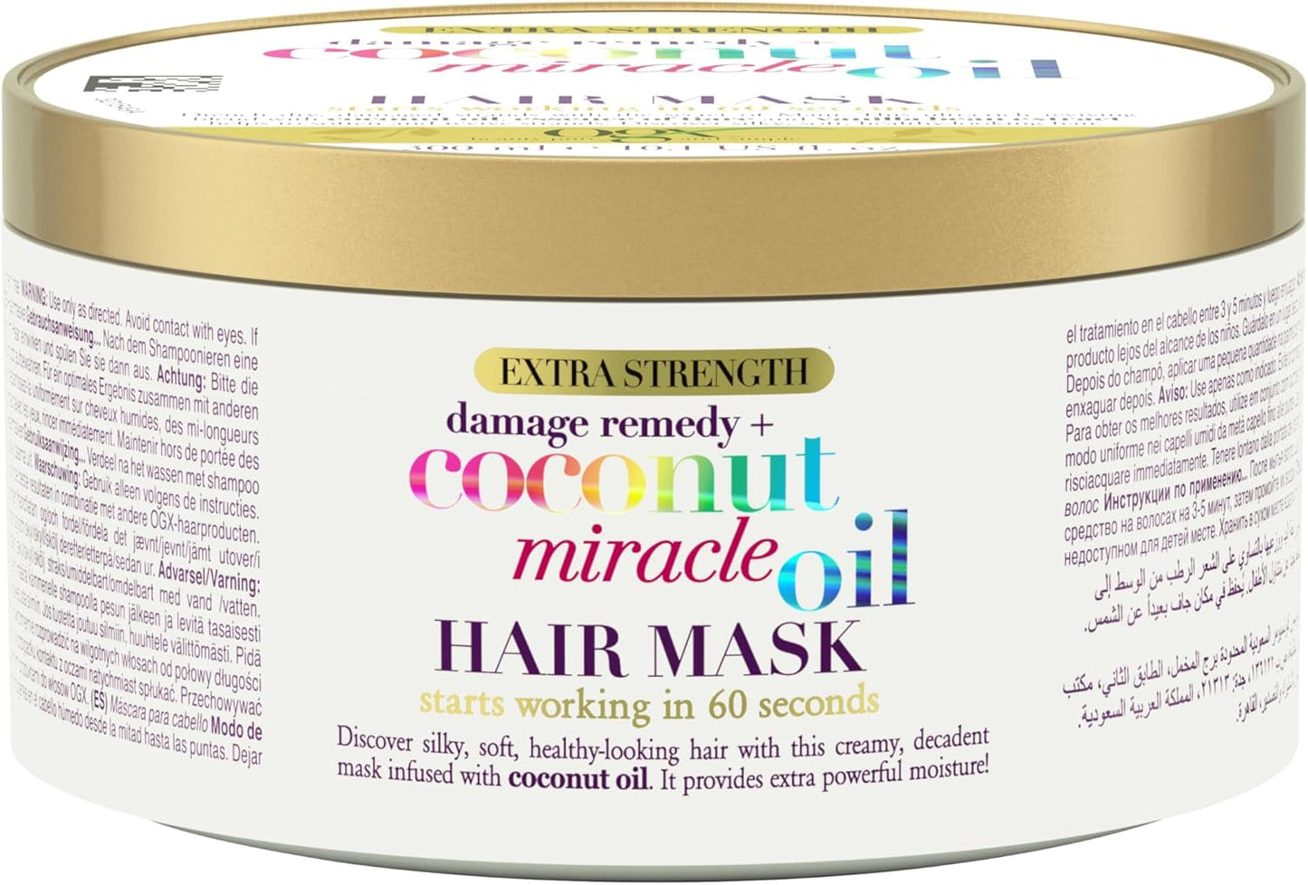 OGX Coconut Miracle Oil Hair Mask for Damaged Hair 300g, White
