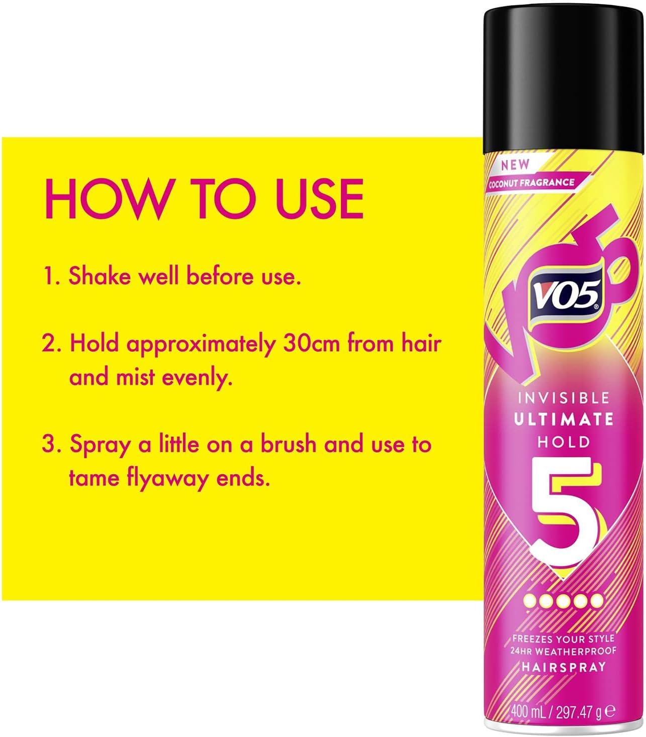 VO5 Invisible Ultimate Hold Hair Spray, 400ml