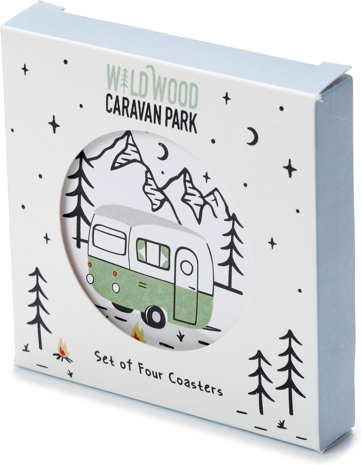 Puckator Wildwood Caravan Set of 4 Cork Coasters