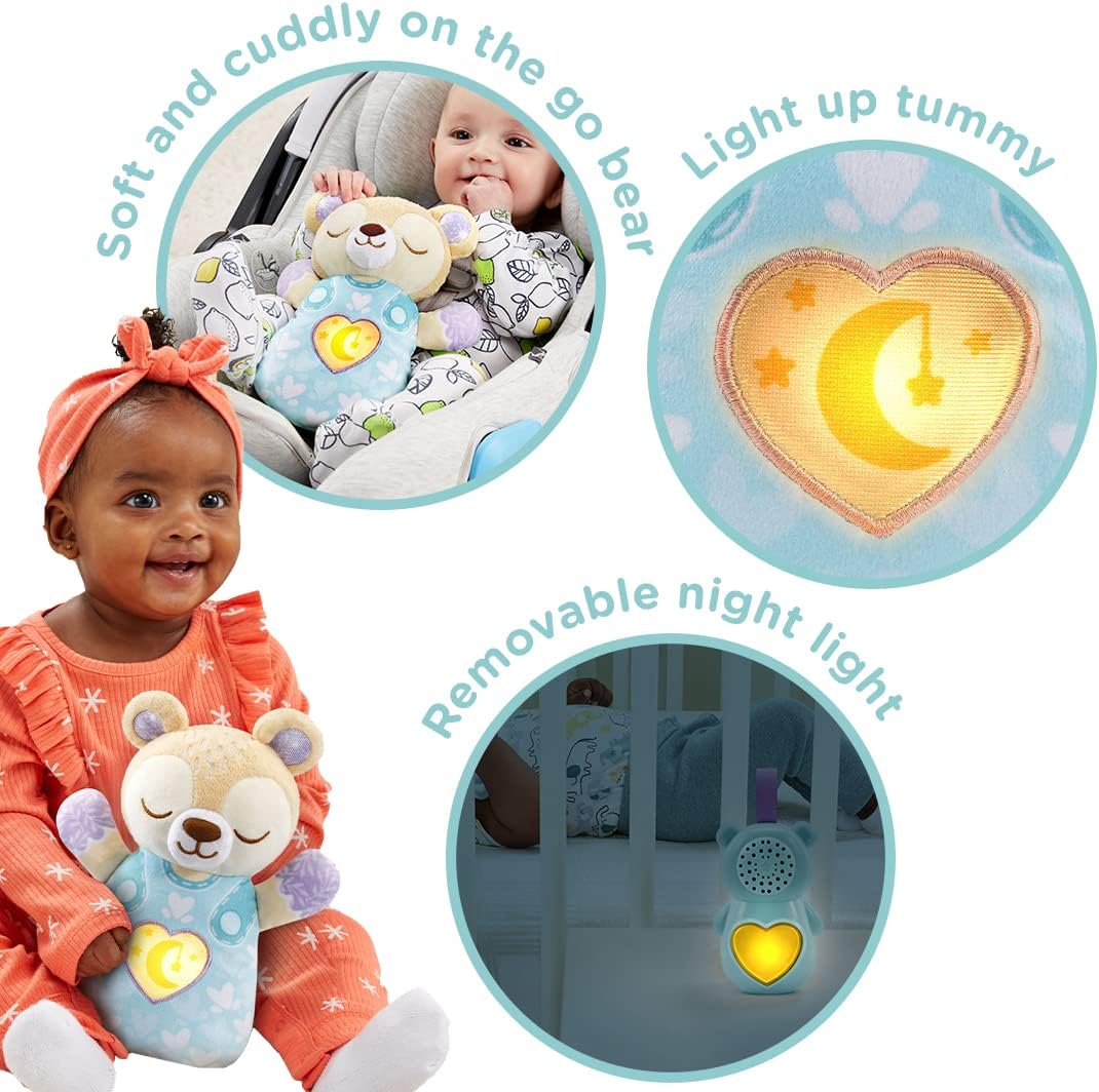 VTech Baby Soothing Sounds Bear, Baby Sensory Toy with Music, Lights, Songs