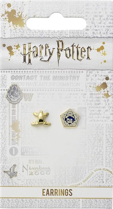 Harry Potter Chocolate Frog & Box Gold Plated Stud Earrings