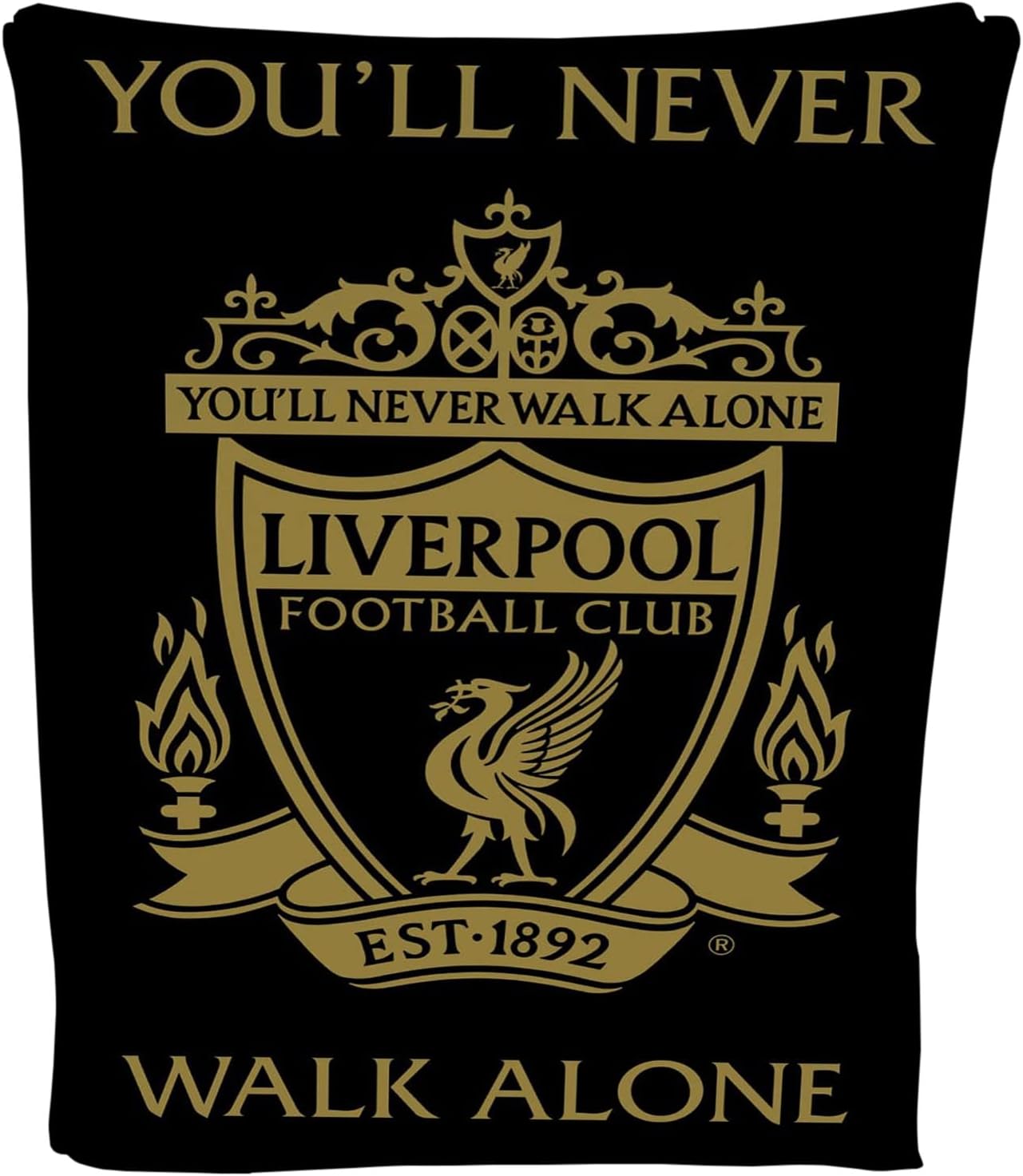 Liverpool FC Crest Fleece Blanket BLK/GOLD