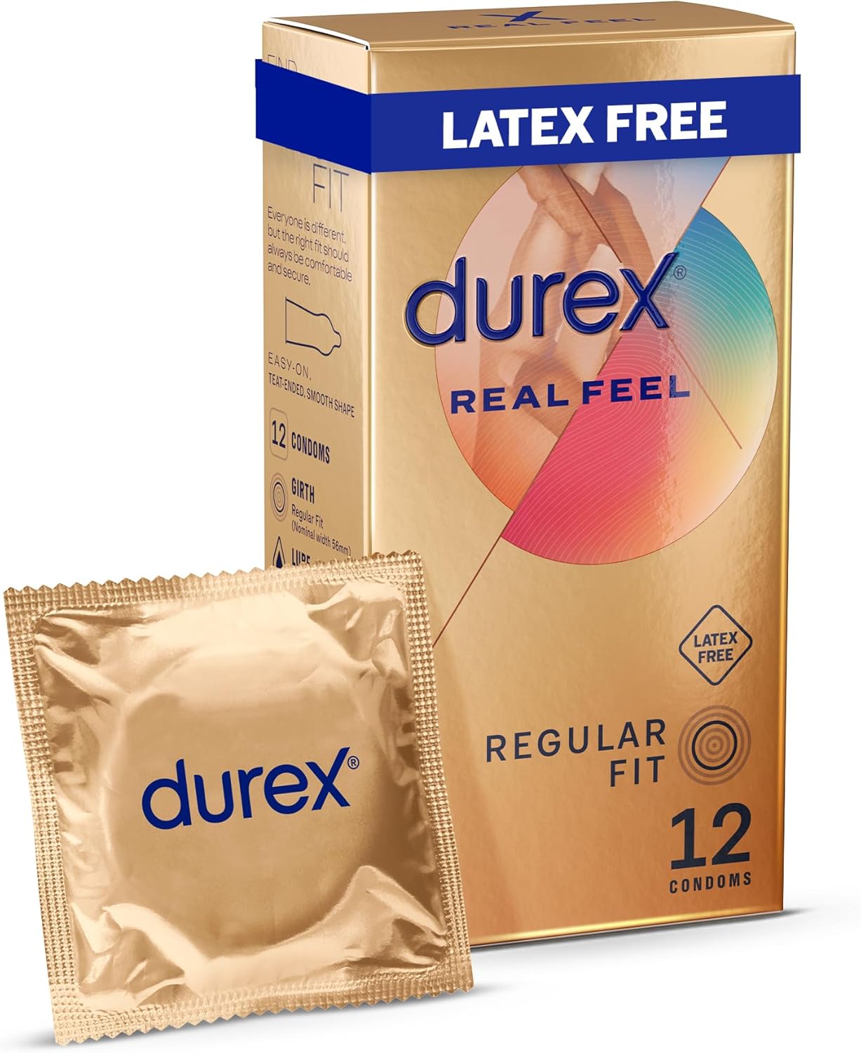 Durex Real Feel Condoms Regular Fit Latex Free 12PK
