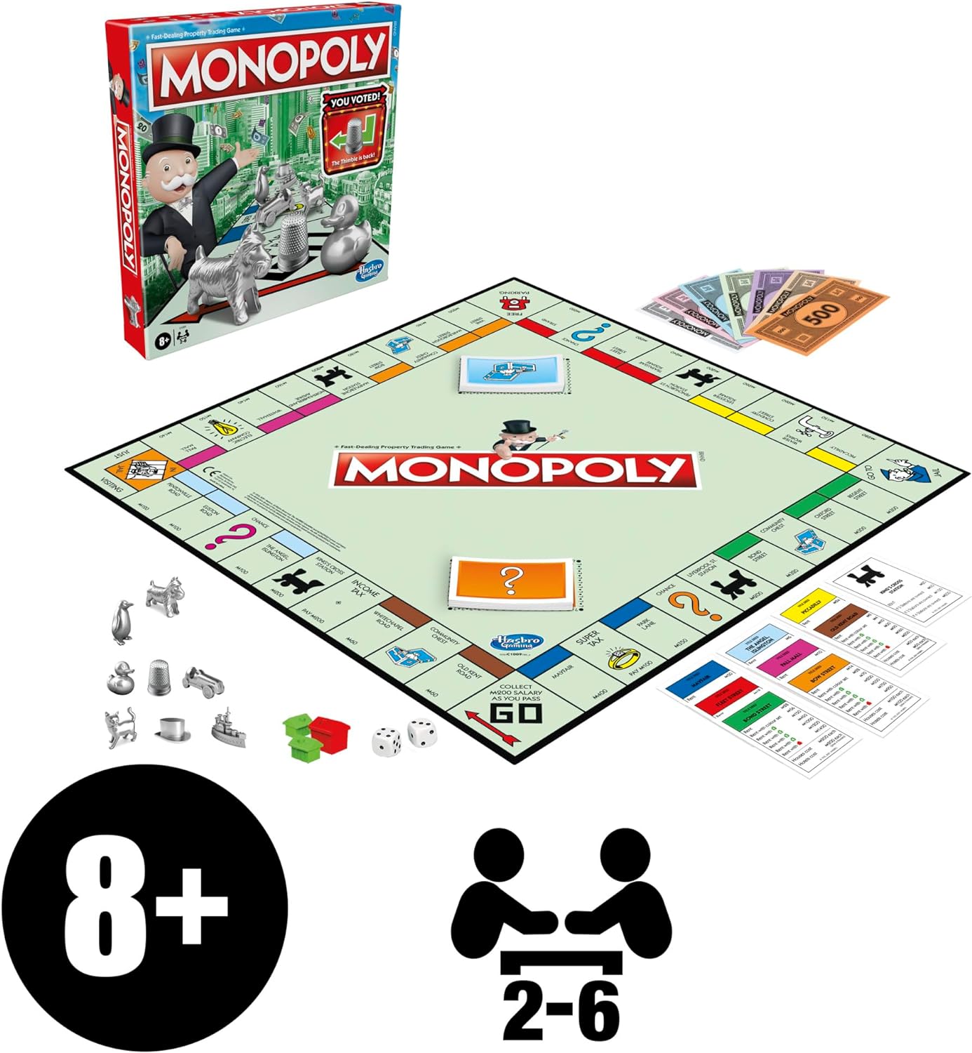 Monopoly Game, Family Board Game for 2 to 6 Players