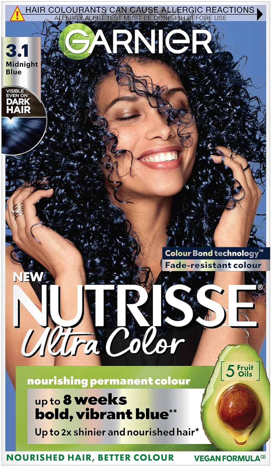 Garnier Nutrisse Ultra Color Permanent Hair Dye, 3.10 Midnight Blue