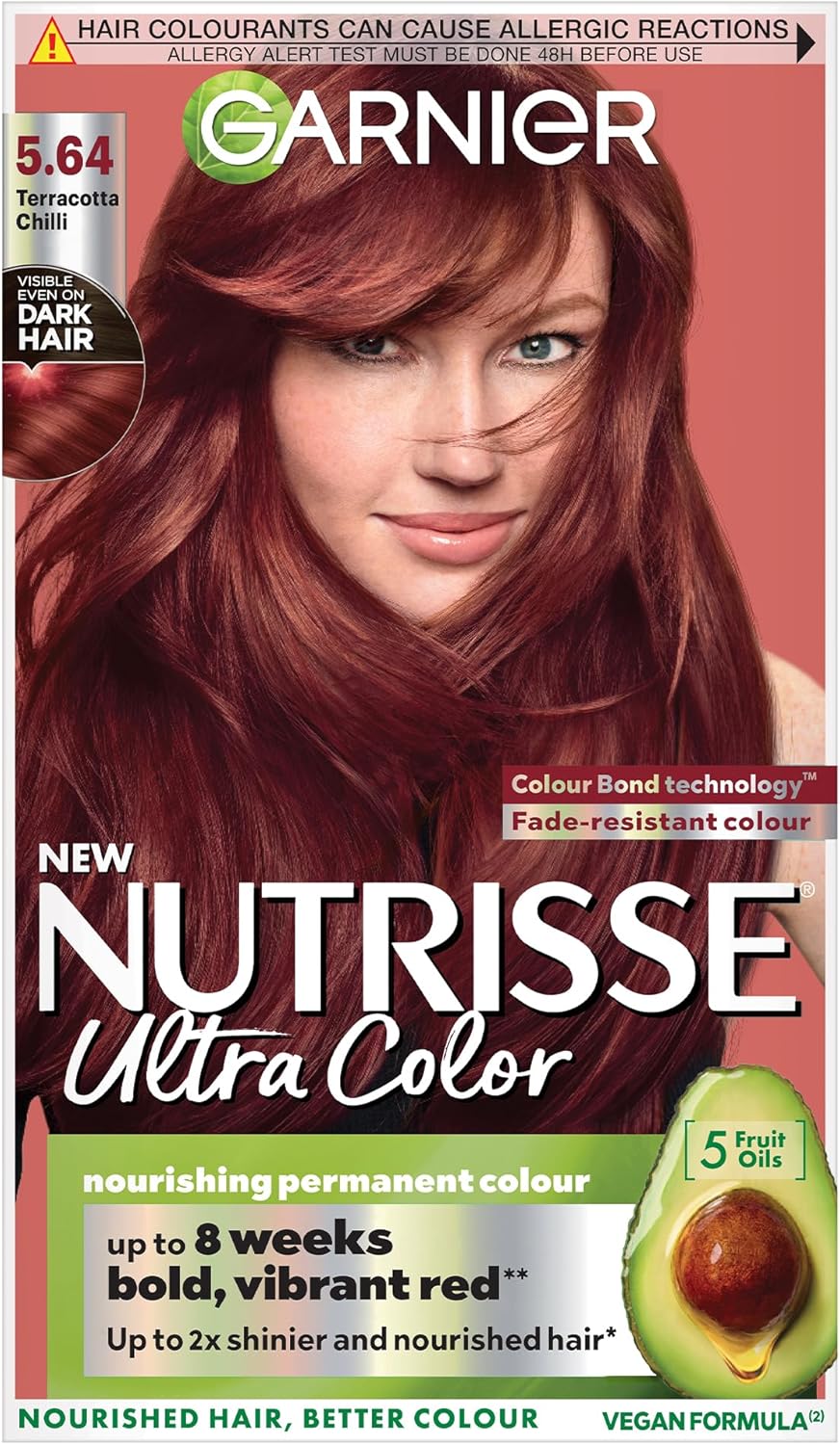 Garnier Nutrisse Ultra Color Hair Dye, Vegan, 5.64 Terracotta Chili