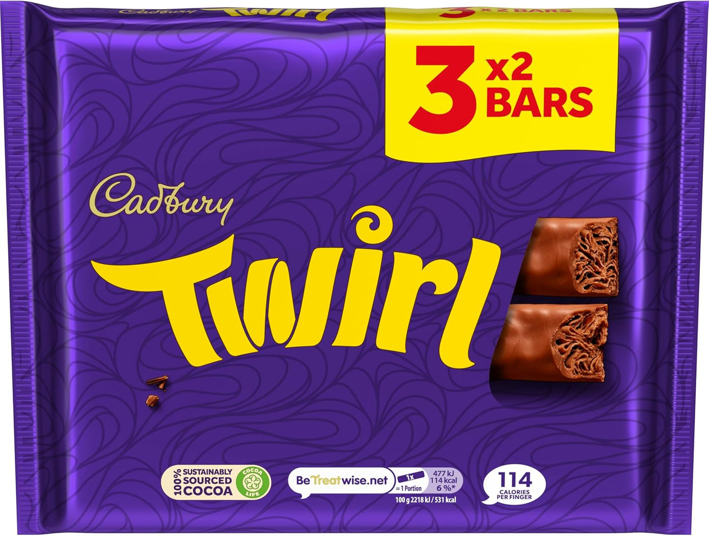 Cadbury Twirl Chocolate Bar 129 Grams 3 x 43g