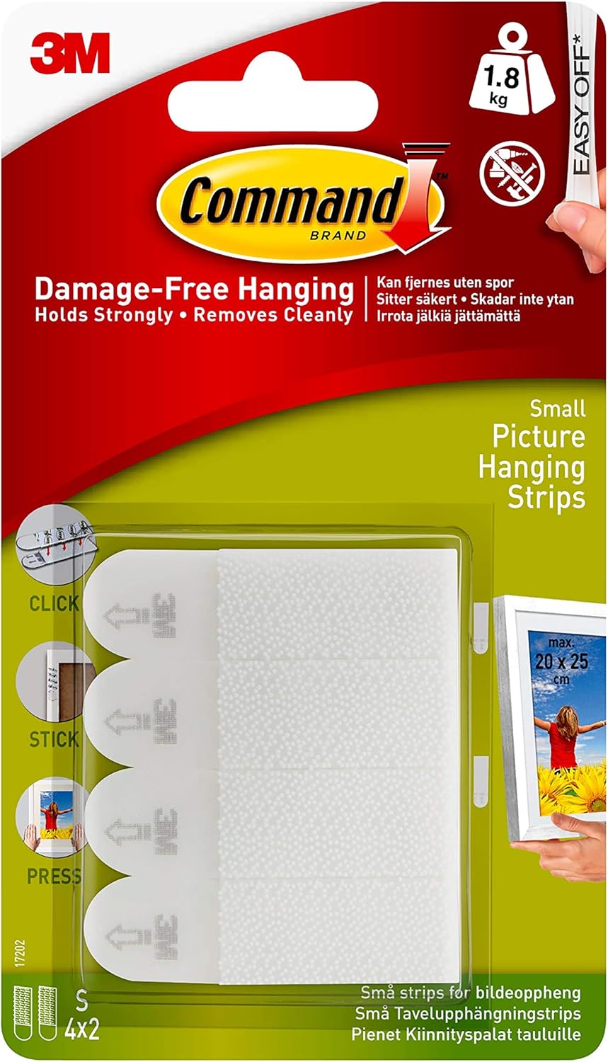 Command 17202 Small Picture Hanging Strips, Set of 4