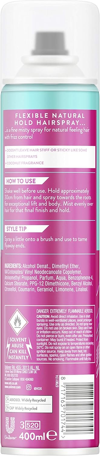 VO5 Flexible Hold Hair Spray, 400ml