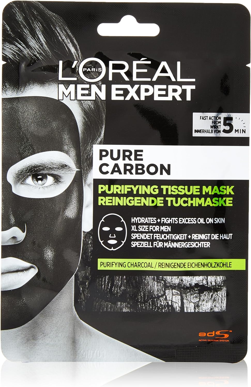 L'Oreal Paris Face Mask, Black, 30 g
