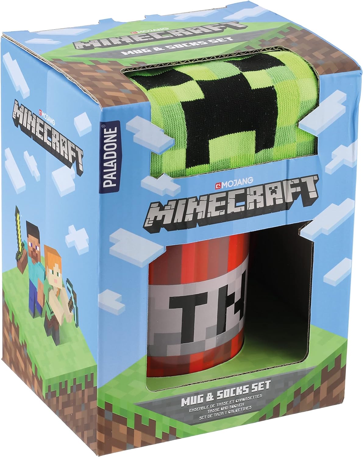 Paladone PP7530MCF Minecraft Mug and Socks Officially Licensed Gaming Merchandise, Multicolored