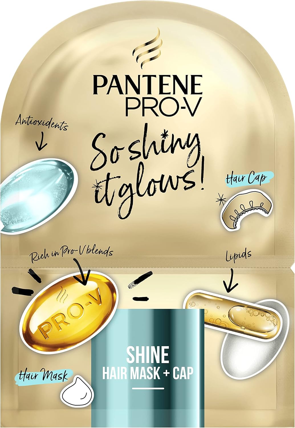 Pantene Pro-V Glow Glow Tan - Superfood Shine Mask & Hat 20ml
