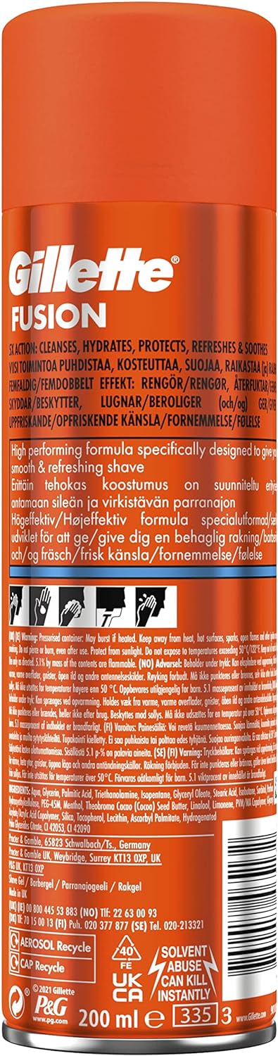 Gillette Fusion5 Ultra Moisturising Shaving Gel For Men 200ml