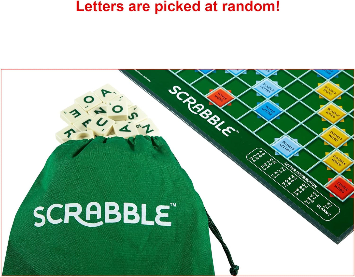 Mattel Games Classic Scrabble, Original Crossword Board Game, English Version