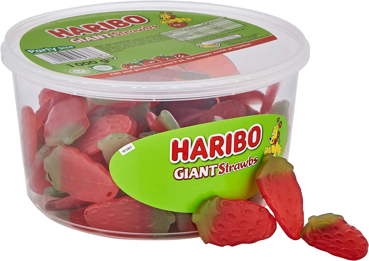 HARIBO Giant Strawberry 1KG Tub